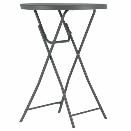 ZOWN 60436SGY1E Gray Commercial Resin Cocktail Folding Table 31260436SGY1